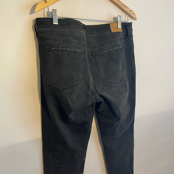 Abercrombie and Fitch Denim Jeans Super Skinny Black Patchwork Distressed 31x30 - Picture 6 of 7